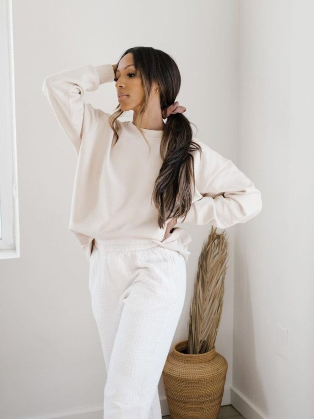 Oversized Cream Crewneck Sweatshirt • Lululemon-Inspired Dupe • NWT